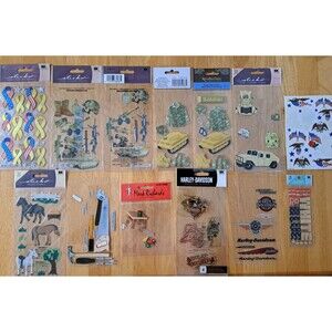 Scrapbooking Stickers Lot : Harley-Davidson Patriotic Military Tools Horses